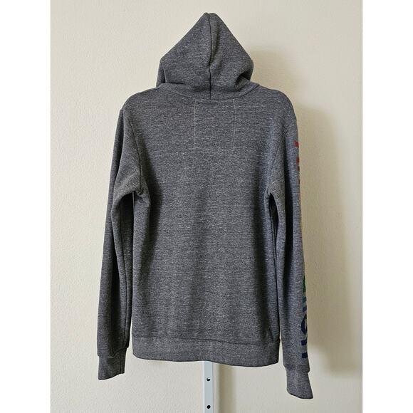 AVIATOR NATION Heather Grey Venice CA Drawstring Rainbow Surf Hoodie Sz M - Picture 4 of 16
